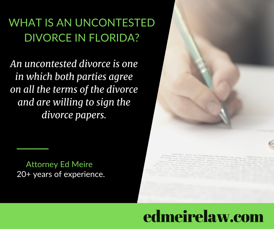 Uncontested divorce in florida